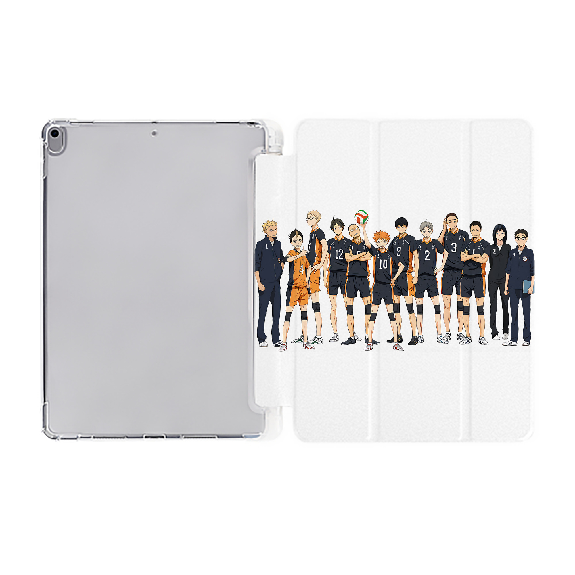 （画像用） ハイキュー!! Haikyu!! IPad ケース ペン収納付き 三つ折りスタンド PUレザー×シリコン 対応機種9.5/10.5/10.9インチ